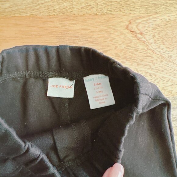 🧸 SALE! (5/$15, 8/$22, 12/$30) Joe Fresh baby legging 3-6m black unisex - Picture 3 of 4